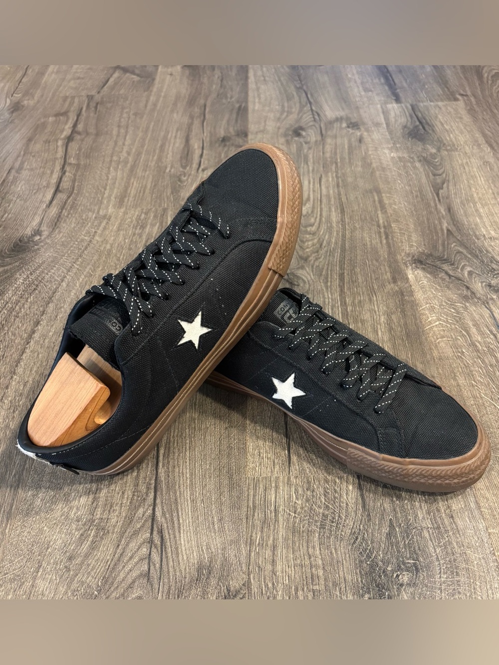 Converse One Star Pro Shoes Lace Up Black Cordura Canvas A03217C Mens size 12 - Picture 4 of 13